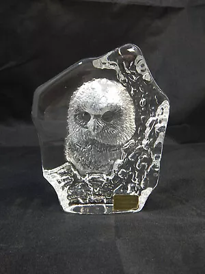 Mats Jonasson Crystal Glass Art Ornament Paperweight Owl • £14.90