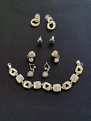 Lot Of 5 Vintage Pieces Of Unbranded Brighton-like Jewelry - Earrings Bracelet • $20