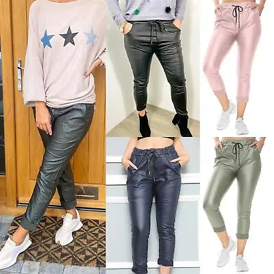 Womens Lagenlook Italian Magic Pants Ladies Casual Stretch Jogger Style Trousers • £15.99