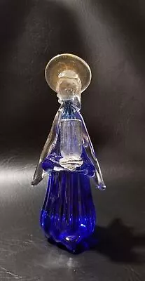 Murano Glass Blue Angel Candle Holder 7.5  Tall • $34.99