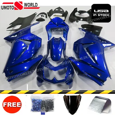 Injection Molded Fairing Kit Bodywork For Kawasaki Ninja250 2008-2012 Blue +Bolt • $357.99