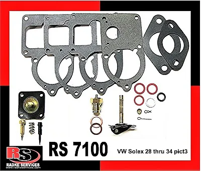 $15.14 • Buy VW Bug SOLEX 28 Pict 1&2, 30 To 34 Pict3 Carb Basic Rebuild Kit  RADKE #RS 7100
