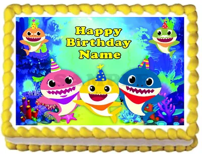 BABY SHARK Party Edible Cake Topper Image Decoration • $8.50