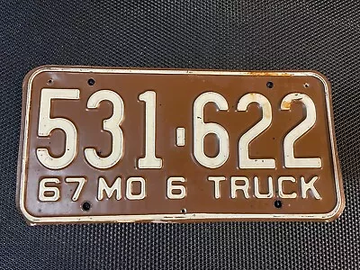 Missouri License Plate 1967 Truck 531-622 • $99.99