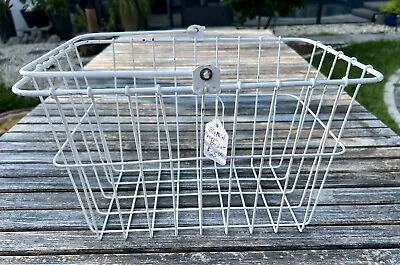 Vintage Metal Shopping Basket With Handle- White • $25