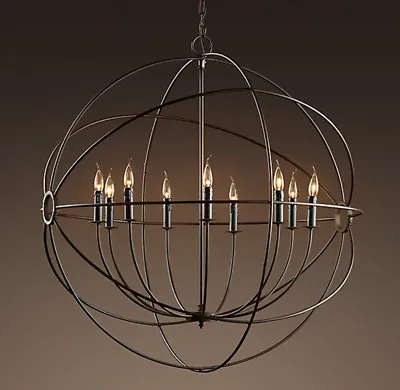  Chandelier Restoration Hardware Vintage Pendant Lamp Black Color • $153.63