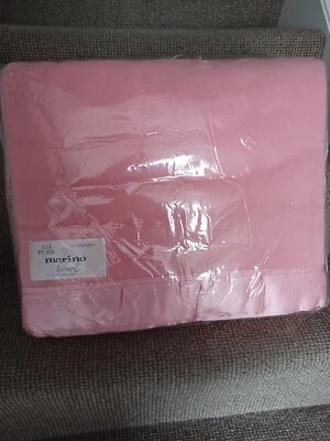 £45 • Buy Merino Wool Pink Blanket Single Small Double 73  Wide X 92  Long Satin Edged
