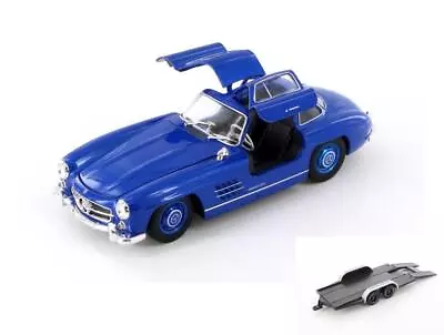 Diecast Car W/trailer Mercedes-benz 300 Sl Blue Welly 24064wbu 1/24 Diecast Car • $21.99