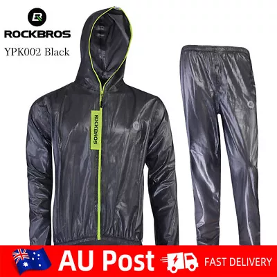 RockBros Unisex Cycling Running Hiking Bike Waterproof Jacket Set RainCoat • $21.80