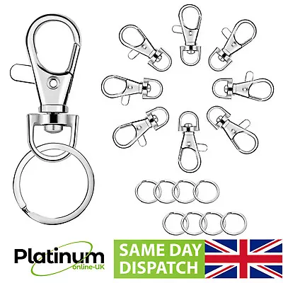 £1.45 • Buy 38mm Lobster Clasp Trigger Swivel Clasps Split Keyring Fob Key Ring Key Findings