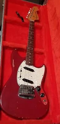 1966 Fender Mustang Solid Body Guitar Dakota Red! With Original Case! L@@k! 🤘🎵 • $2200