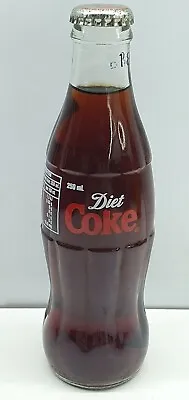 Retro Diet Coca-Cola Coke Clear Glass Bottle 2002 Full With Lid 250ml Free Post • $34