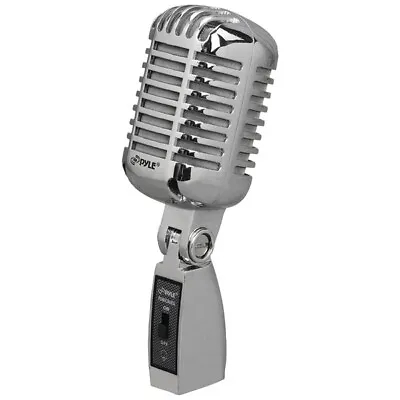 Pyle Classic Retro Metal Vintage Style Dynamic Vocal Microphone 16ftCable Silver • $65.99