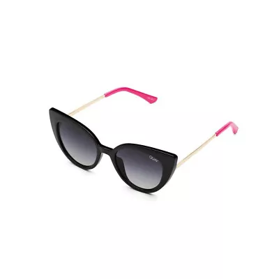 Quay Audacious Sunglasses In Shiny Black Smoke- N/A -Black • $45