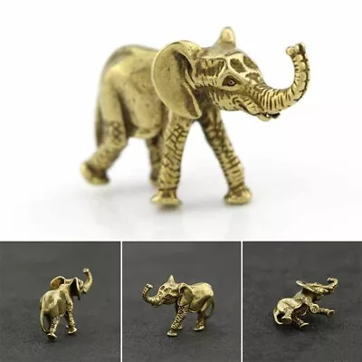 Vintage Solid Pure Brass Elephant Ornament Home Decoration Tea Toy 5*2.7CM • $21.82