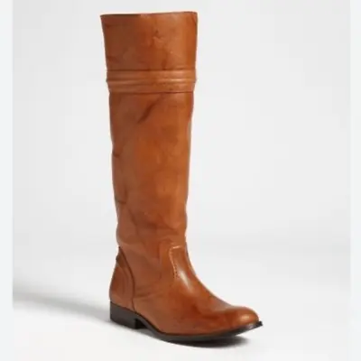 FRYE Melissa Trapunto Knee-High Boots 7  Brown Leather Riding Tall • $70