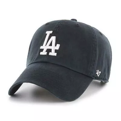 Los Angeles Dodgers '47 Brand Mens Clean Up Adjustable Black Hat • $24.95