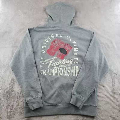 UFC Sweatshirt Mens Medium Gray Fighting Championship Hoodie Fleece Pullover • $44.97