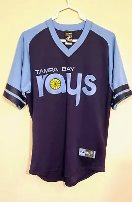 NWT Majestic Tampa Bay Rays MLB Throwback Men's - M - Navy Blue • $45.50