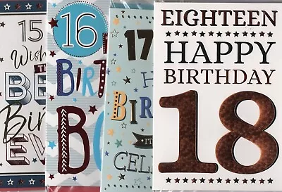 13th 14th 15th 16th 17th 18th Birthday Card Choice For Boys Size 20cmx14cm • £1.79