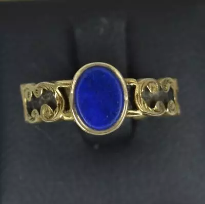 £335 • Buy Georgian 18 Carat Gold And Lapis Lazuli Mourning Band