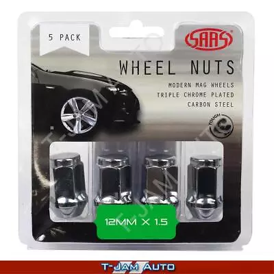 SAAS Wheel Nuts Flat 12x1.5 Chr 35mm 1x5PK For Toyota Supra Pre 1985 • $21.95