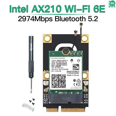 WiFi 6E Intel AX210 M.2 To Mini PCI-E Card Dual Band Bluetooth 5.2 Wireless Card • $21.24