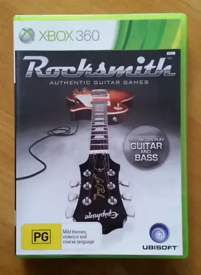 Xbox 360 -rocksmith Authentic Guitar Games - Xclnt To Almost Like New - 2012 • $20