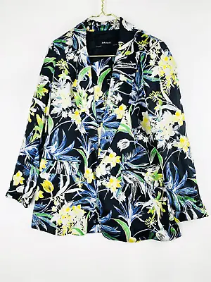 Zara Basic Women's Floral Satin Open Front Blazer Jacket Multicolor Size Medium • $27.89