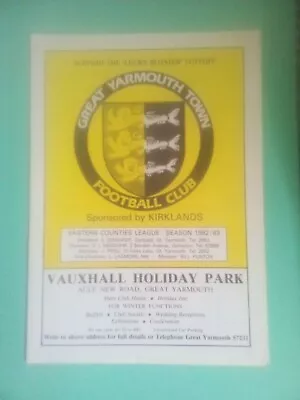 Great Yarmouth Town V V.S. Rugby FA Vase Semi-Final Second Leg 1982/3 • £1.99