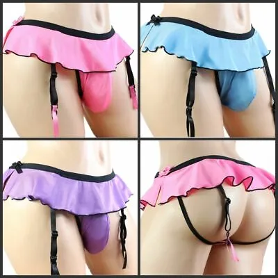 $7.99 • Buy Sexy Lace Skirt SISSY POUCH PANTIES Underwear Crossdress Men Sz S-XXXL Q1