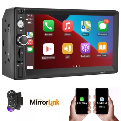 Double 2 Din Car Stereo Radio Apple Carplay BT 7  Touch Screen MP5 Player • $39.99