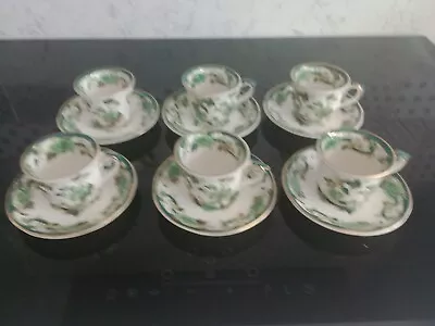 Mason's Ironstone Chartreuse SET OF SIX COFFEE CUPS ANS SAUCERS RARE • £59.99