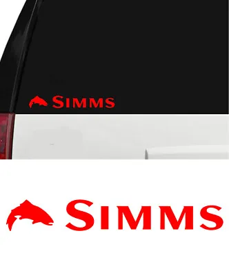 Simms Fishing Outdoor Sports Trout Vinyl Decal Sticker Window Cooler Red B • $4.70
