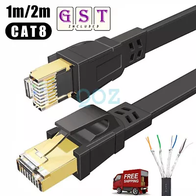 NEW CAT8 Ethernet Cable 40Gbps 2000Mhz Gigabit RJ45 LAN Patch Cord Network 1~2M • $9.29