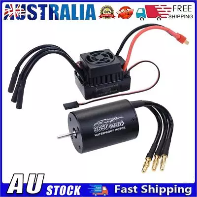 AU Universal Waterproof 3650 3900KV Brushless Motor 60A ESC Combo For 1/10 RC Ca • $56.59