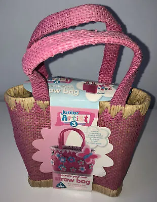 ELC Decorate Your Own Straw Bag - Pink - Junior Artist From 3 Years • £9