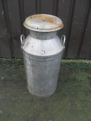  VINTAGE 10 Gallon Aluminium MILK CHURN CAN / KIT Garden Planter + Lid • £129.95