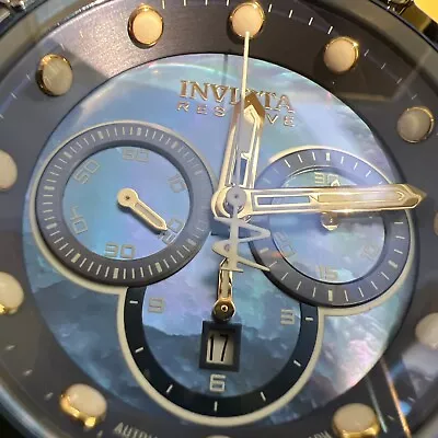 Invicta Reserve Flying Fox 43018 Gold And Blue Steel MOP Automatic 52mm Watch • $225