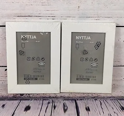 Pack Of 4 X Ikea Nyttja Photo Frames White 10 X 15cm 4 X 6  (New & Sealed) • £14.99