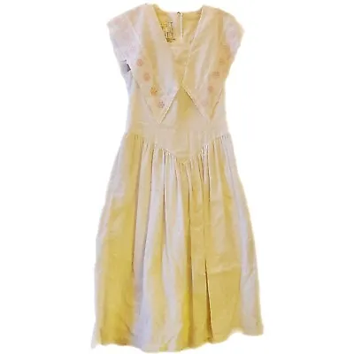 Vtg Gunne Sax By Jessica McClintock Gauze Eyelet Prairie Midi Fit Flare Dress 11 • $225.50