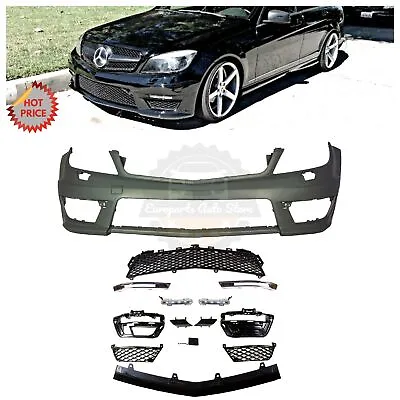 Mercedes Benz C63 Style Front Bumper W/ Led Drl For 08-14 W204 C Class W/ Pdc • $690