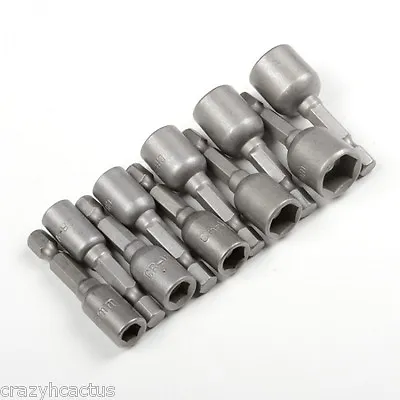 Magnetic Nut Bit Driver Set 10 Pc SAE & MM 1/4 Shank Drill Nut Setter Power Tool • $9.95