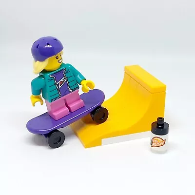 £6.99 • Buy LEGO City Park Skater Girl Child Kid & Skate Board Minifigure & Stunt Ramp Gift