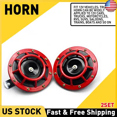 2SET Super Tone Horn Super Loud Compact Electric Blast Tone Car Air Horn 12V US • $35.98