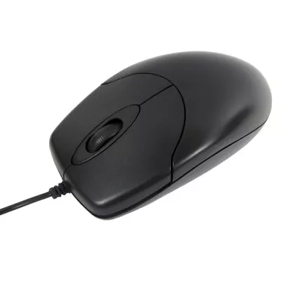 Wired USB Mouse For PC Laptop Computer Optical Scroll Wheel Black FULL SIZE • £6.99