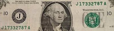 $1 One Dollar Bill MISPRINT-ENTIRE Serial Number HUGE OVER INKING ERROR 17332787 • $78.02