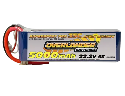 £99.99 • Buy Overlander 5000MAH 22.2V 6S 35C SuperSport Pro LiPo EC5 Connector FAST P&P
