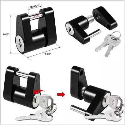 $15.99 • Buy Dia 1/4  Car Trailer Tow Boat RV Truck Van Hitch Hauling Coupler Lock +2 Key Set