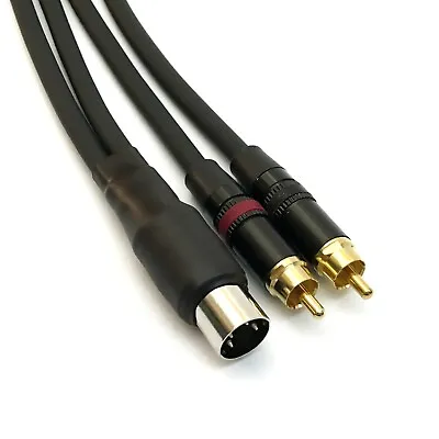 0.5m '4-pin DIN - RCA' - Gotham GAC1 Interconnect For QUAD Amp Pre-Amp • £30.50